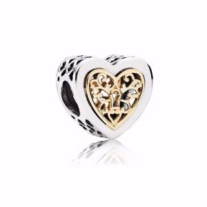 Pandora Charm Locked Hearts Two-Tone